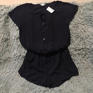 Aeropostale Skort Romper button down Navy Blue